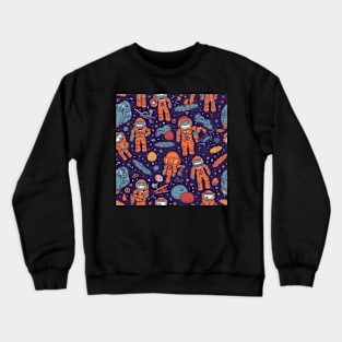 Astronaut Pattern Crewneck Sweatshirt